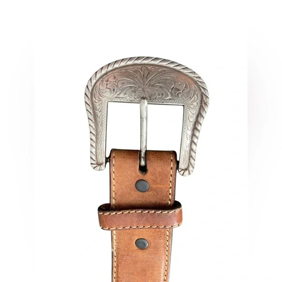 Tony Lama Men's Aged Bark Badlands Horse-Hair Belt - Picture 3 of 10